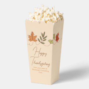 Cute Happy Thanksgiving Leaves Party Popcorn Favor Boxes