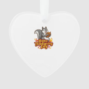 Cute Happy Thanksgiving Squirrel Classic T-Shirt Ornament