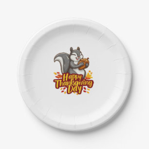 Cute Happy Thanksgiving Squirrel Classic T-Shirt Paper Plates