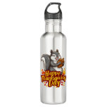 Cute Happy Thanksgiving Squirrel Classic T-Shirt Stainless Steel Water Bottle