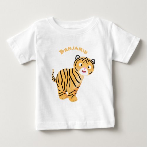 Cute  happy tiger cub cartoon baby T_Shirt