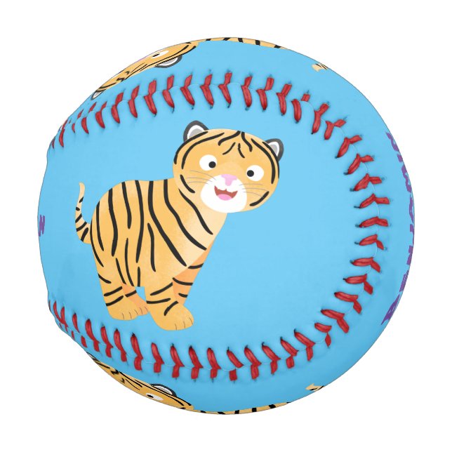 Cute  happy tiger cub cartoon baseball (Front Right)