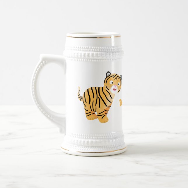 Cute  happy tiger cub cartoon beer stein (Left)