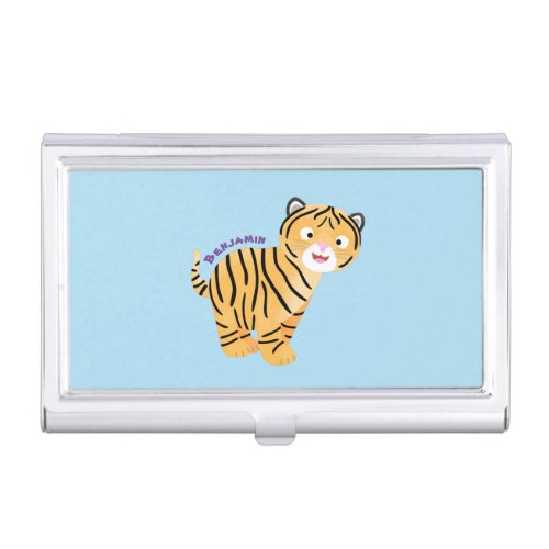 Cute  happy tiger cub cartoon business card case