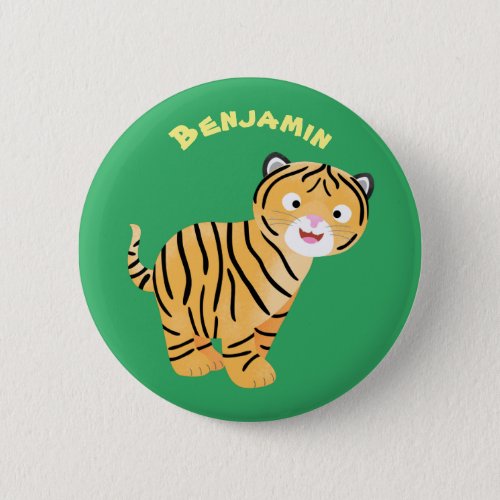 Cute  happy tiger cub cartoon button