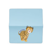 Cute  happy tiger cub cartoon checkbook cover (Open)