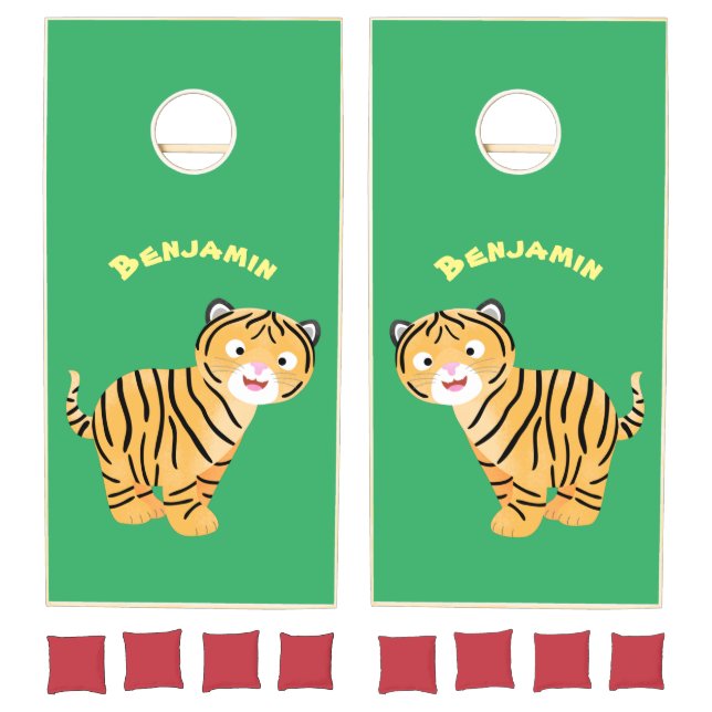 Cute  happy tiger cub cartoon cornhole set (Set)