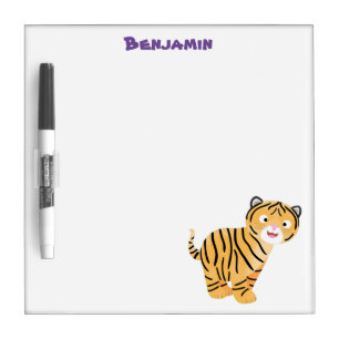 Cute happy tiger cub cartoon dry erase board
