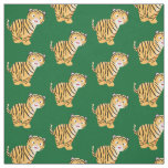 Cute  happy tiger cub cartoon fabric