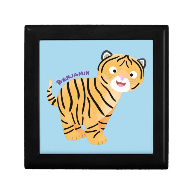Cute  happy tiger cub cartoon gift box (Front)