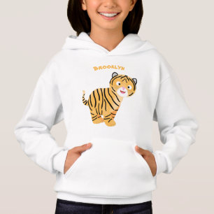 Cute happy tiger cub cartoon hoodie