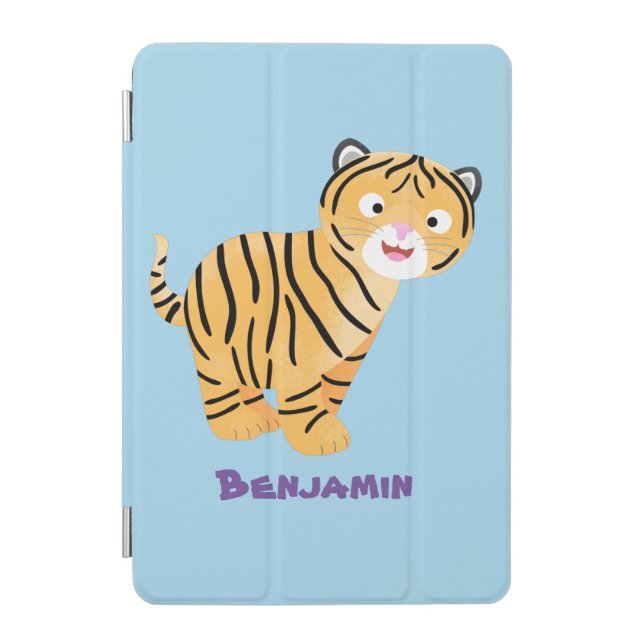 Cute  happy tiger cub cartoon iPad mini cover (Front)