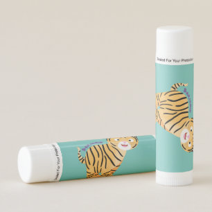 Cute happy tiger cub cartoon lip balm