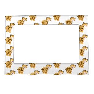 Cute  happy tiger cub cartoon magnetic frame