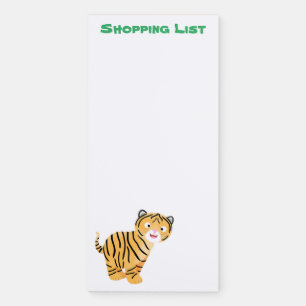 Cute  happy tiger cub cartoon magnetic notepad