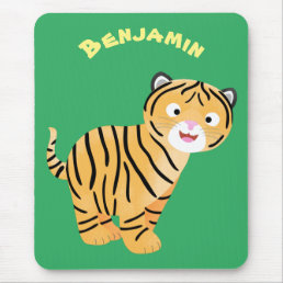 Cute  happy tiger cub cartoon mouse pad