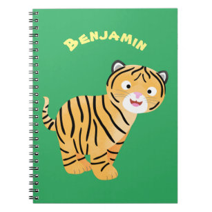 Cute  happy tiger cub cartoon notebook