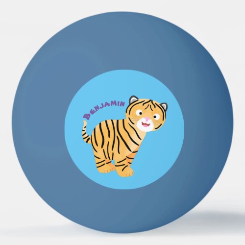 Cute  happy tiger cub cartoon ping pong ball