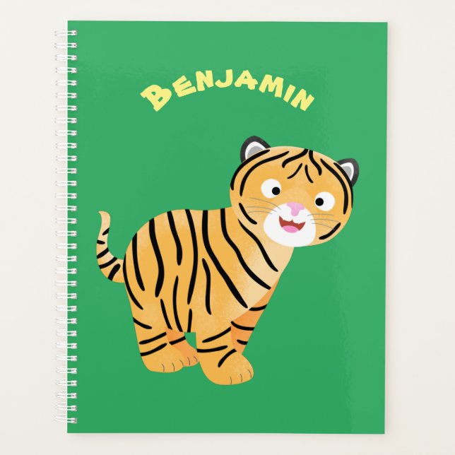 Cute  happy tiger cub cartoon planner (Front)