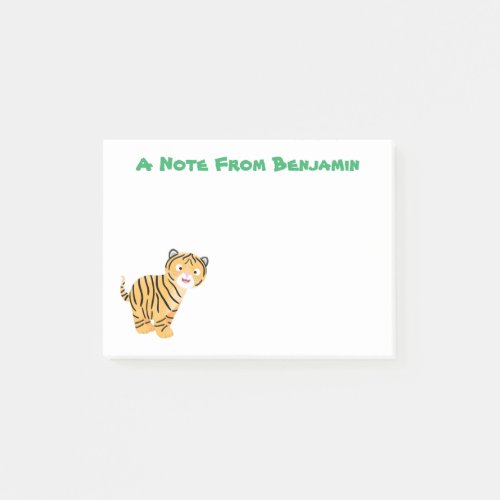 Cute  happy tiger cub cartoon post_it notes