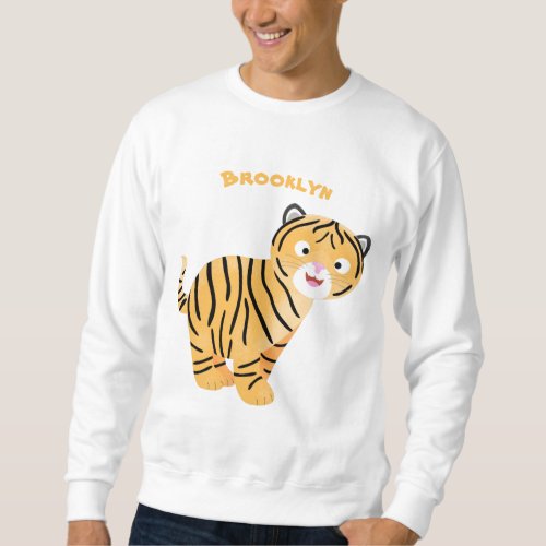 Cute  happy tiger cub cartoon sweatshirt