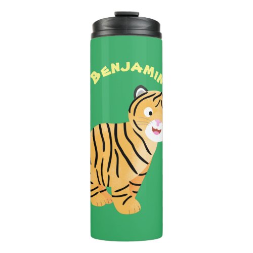 Cute  happy tiger cub cartoon thermal tumbler