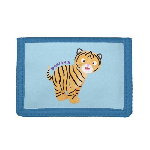 Cute  happy tiger cub cartoon trifold wallet