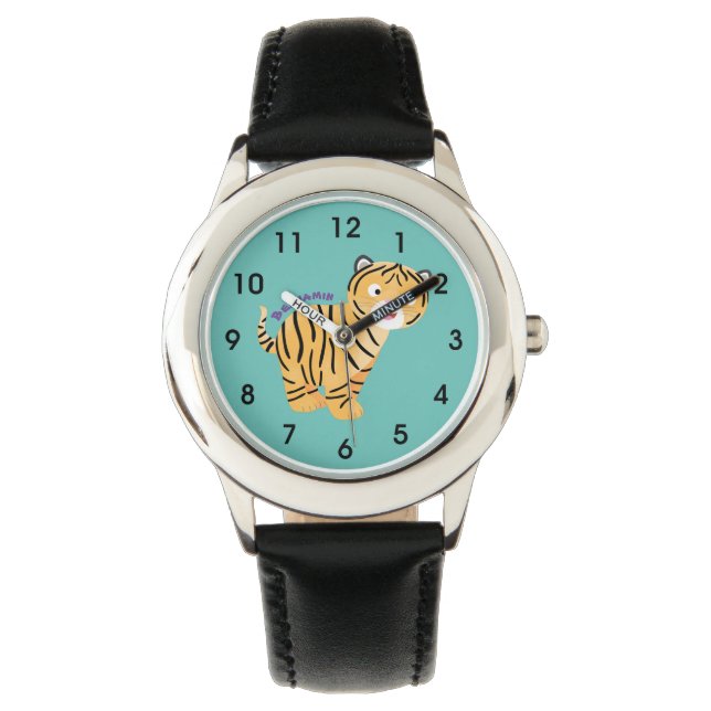 Cute  happy tiger cub cartoon watch (Front)