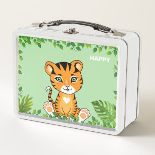 Blue White Tiger Lunch Box, Zazzle