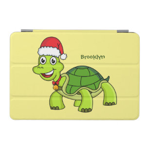 Cute happy tortoise wearing Santa hat iPad Mini Cover