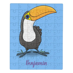 Cute happy toucan cartoon illustration jigsaw puzzle