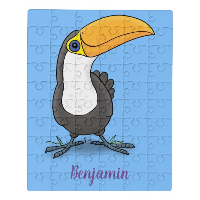 Cute happy toucan cartoon illustration jigsaw puzzle (Puzzle Vertical)