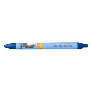 Cute happy toucan cartoon illustration pen