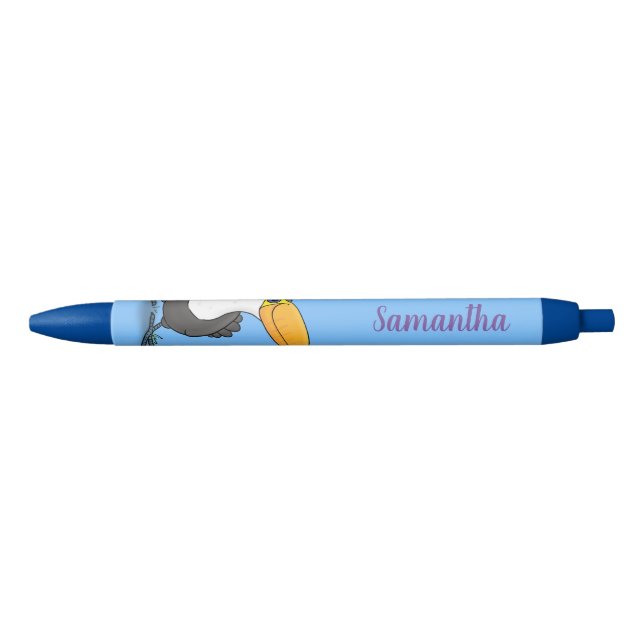 Cute happy toucan cartoon illustration pen (Front)