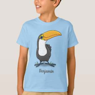 Cute happy toucan cartoon illustration T-Shirt