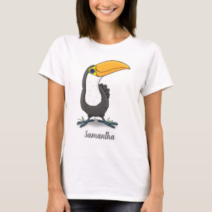 Cute happy toucan cartoon illustration T-Shirt