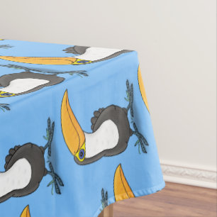 Cute happy toucan cartoon illustration tablecloth