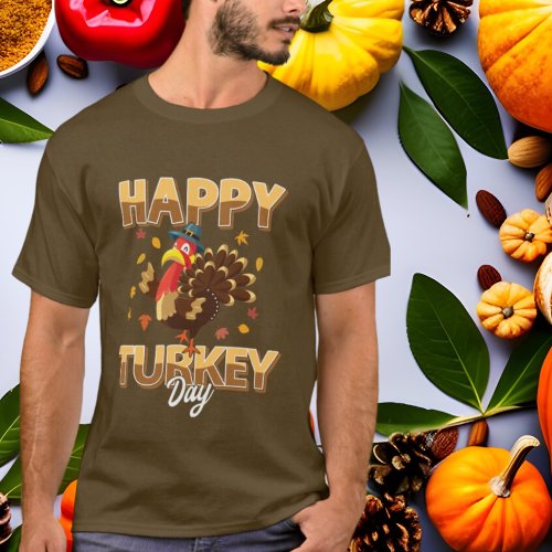 cute Happy turkey day Thanksgiving unisex T_Shirt