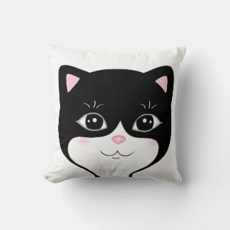 Cute Happy Tuxedo Cat Face