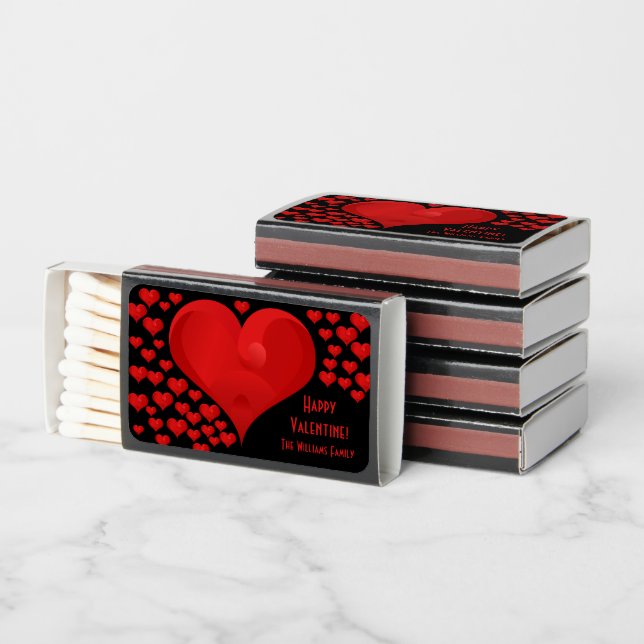 Cute Happy Valentine Love Hearts Matchboxes (Stacked)