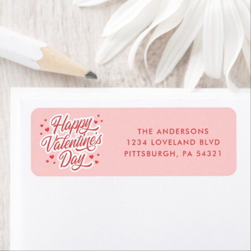 Cute Happy Valentines Day Return Address Label