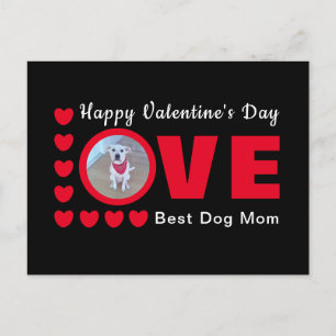 Cute Happy Valentines Day Dog Mom Love Hearts Red Postcard
