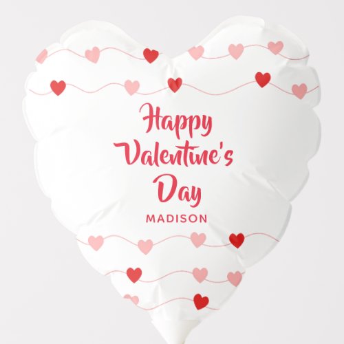 Cute Happy Valentines Day Hearts Personalized Balloon