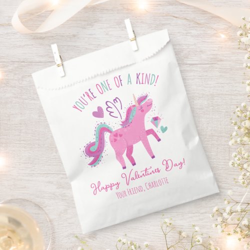 Cute Happy Valentines Day Kids Unicorn Favor Bag