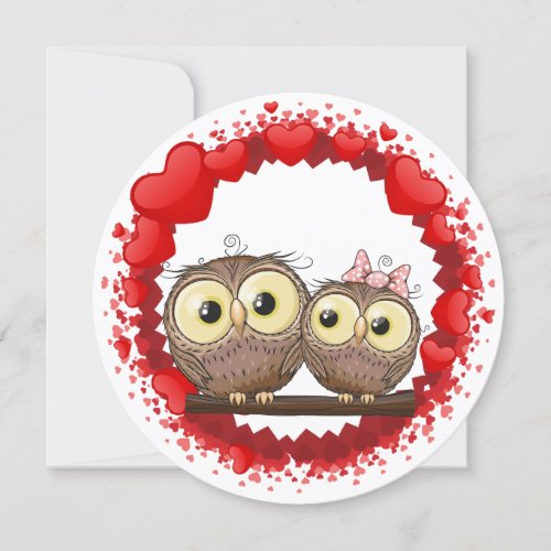 Cute Happy Valentines Day Owl Love Holiday Card