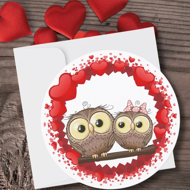 Cute Happy Valentine's Day Owl Love Holiday Card (Creator Uploaded)