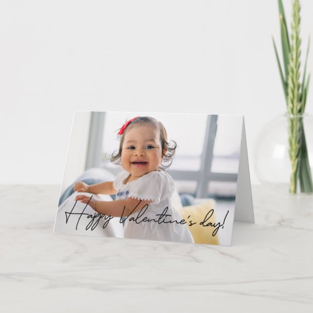 Cute Happy Valentine's day Photo Personalized  Card (Front)