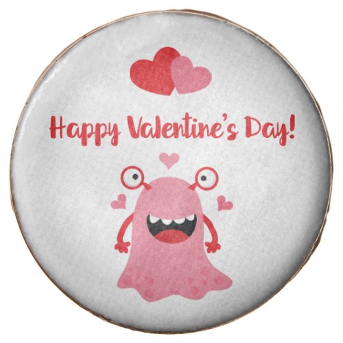 Cute Happy Valentines Day Pink Monster Hearts Chocolate Covered Oreo