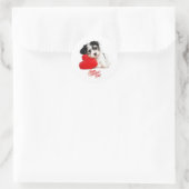 Cute Happy Valentine's Day Puppy Classic Round Sticker (Bag)