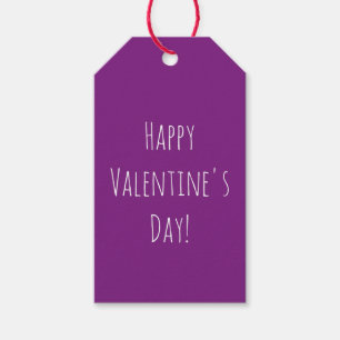 Cute Happy Valentine's Day Purple Simple Gift Tags